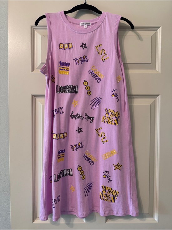 Stewart Simmons Dresses & Skirts - LSU Tigers sequin dress - lavender - Stewart Simmons